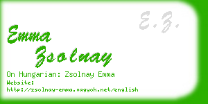 emma zsolnay business card